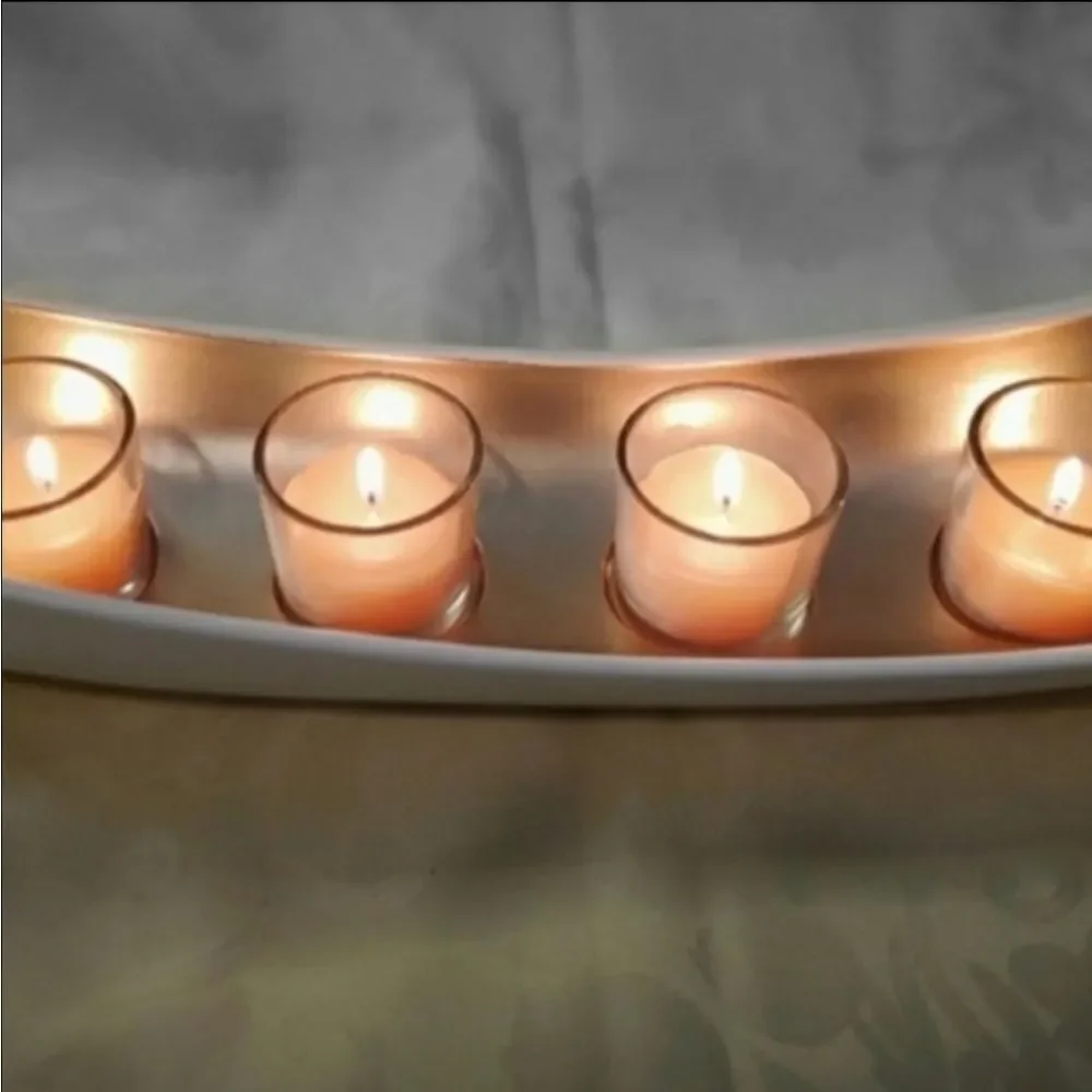 🩵NIB PartyLite White & Gold Embrace Centerpiece Candle Holder - Picture 7 of 12